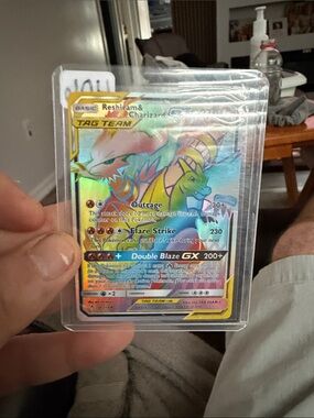 Pokemon Reshiram & Charizard TAG TEAM GX Holo - Yellow, Green, Blue
